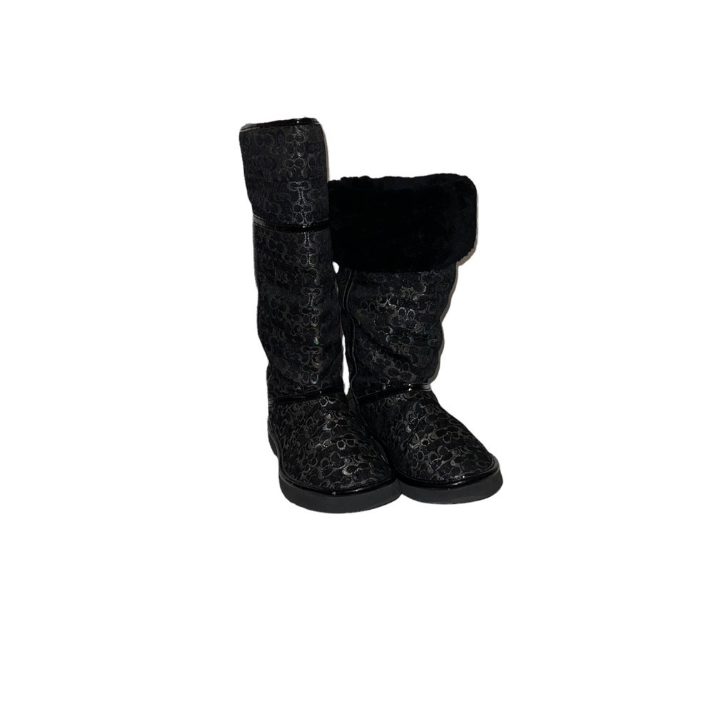 Coach Nikole Signature Jacquard Tall Winter Boots Woman Shoes Size 5 - Picture 2 of 9